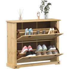Natur - Tall / Furu Hallmöbler & Tillbehör vidaXL Skoskåp Corona 99 x 32 x 85 cm Skoställ