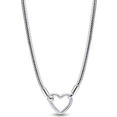 Pandora Argent Colliers Pandora Silver Heart Closure Snake Chain Necklace