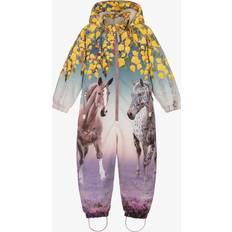 Purple Overalls Children's Clothing Molo Molo Girls Purple Horses Snowsuit - Dress