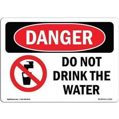 Office Supplies SignMission OSHA Danger Sign 12 x 18 in - Do Not Drink the Water