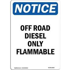 Office Supplies SignMission OSHA Notice Sign 18 x 24 in - Off Road Diesel Only Flammable