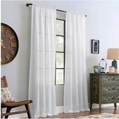 2 Pcs White Rod Pocket Top Voile Panel 183 cm L x 117 cm W