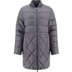 Polyamide - Women Coats Peserico Down Coat With Punto Luce - Grey