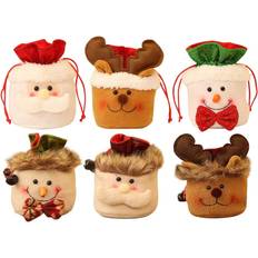 Tianfu 6 Pcs Christmas Candy Bag Apple Bag 6 Pcs Christmas Decoration Gift Bag 6 Pcs Super Cute Christmas Apple Bag Gift Bag