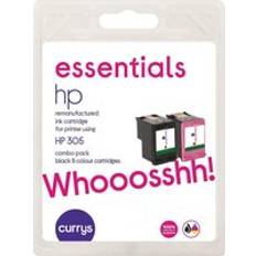 Essentials HP 305 Black Tri-colour Ink Cartridges - Twin Pack