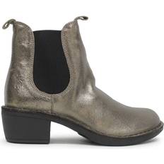 Women - Wool Chelsea Boots Fly London Valley Leather Women's Chelsea Boots - Dark Gold