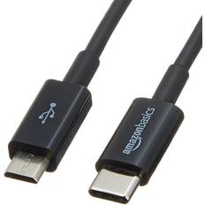 Basics anslutningskabel, USB-C till Micro typ B, USB 2.0, 0,9 m, svart