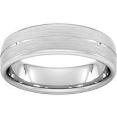 Goldsmiths Court Standard Centre Groove Wedding Ring - White Gold