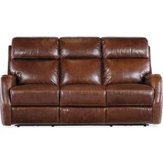 Footrest - Leather Sofas Hooker Furniture Harlan Zero Gravity PWR Carrington Walnut Sofa 76.5" 3 Seater