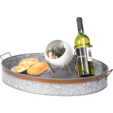 Brushed Serving Platters & Trays Vintiquewise Galvanized Serving Tray