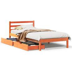 Senge & Madrasser vidaXL Uden Madras 90x200 cm Massivt Fyrretræ Gyldenbrun Sengeramme
