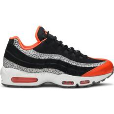 Hombre - Nike Air Max 95 Zapatos Suede Classic 21 Safari Keep Rippin - Black University Red