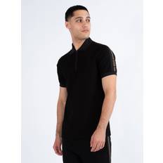 Elastane/Lycra/Spandex - Unisex T-shirts Luke 1977 Caltech Trim Tape Zip Polo - Black