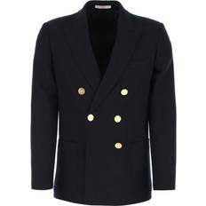 Lana - Uomo Blazer Balmain Double-Breasted Blazer with Logo Buttons - Black