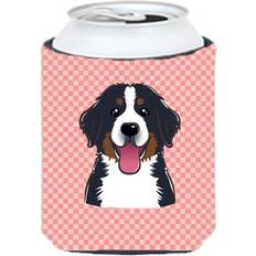 Pink Bottle Coolers CoolCookware Checkerboard Bernese Mountain Dog Bottle Cooler