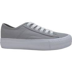 Grey - Women Loafers Dek Grey Canvas Lace to Toe Shoes