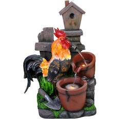 Multicoloured Fountains & Garden Ponds Primrose Solar Rooster Pouring Pots