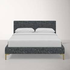 Blue Beds AllModern Dartmouth Upholstered Bed 37.0 H x 45.0 W x 85.0 D - Gray/White/Black