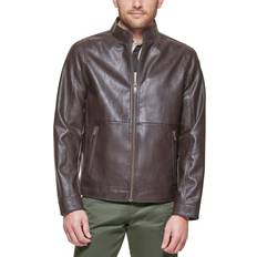 Nero Vestaglie Racer Faux Leather Jacket - Dark Brown