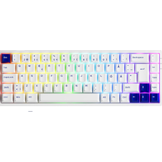 Akko Keyboards Akko 3068B Plus RGB Mechanical, ISO-Nordic QWERTY Layout 60% Compact Mini Gaming Keyboard, 3 Modes/Hot-Swappable/PBT Keycaps/Cherry Profile, CS Jelly Pink Linear Switch (Blue on White)