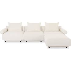 Joss & Main Percey White Sofa 120.2" 4pcs 4 Seater