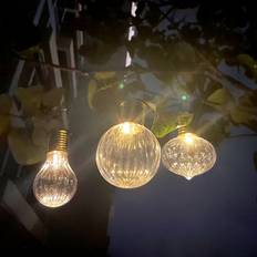 B&Q Garden Decorations B&Q Gold Effect Solar-Powered Led Outdoor Hanging Lantern Set of 3