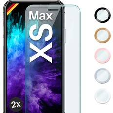 Screen Protectors Moex 2x panzerfolie für apple iphone xs max echt glas full screen cover schutzglas 2x Schwarz (Black)