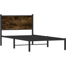 Senge & Madrasser vidaXL Metal Bed Frame 107 x 203 cm - Smoked Oak