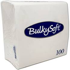 Bulky Soft Paper Serviettes Napkins 33x33cm 2PLY Solid Colours Choose Colours (White, 100)