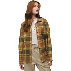 Gold - Women Shirts Prana Golden Canyon Flannel Shirt - Women's Rye Green