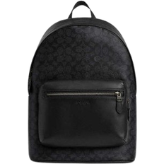 Coach Black School Bags Coach West Backpack In Signature Canvas - Gunmetal/Charcoal/Black