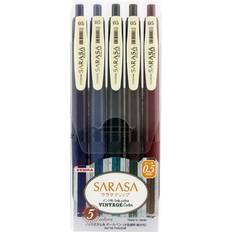 Multifärgade Kulspetspennor Zebra Sarasa Clip Gel Ink Ballpoint Pen Vintage Colours 5-pack