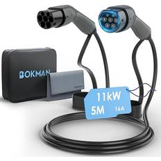 Type 2 11kw ladekabel Bokman ‎BKM31105 EV Type 2 11kW 16A 3-Phase 5m