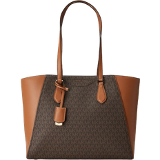 Michael Kors Michael Kors Taryn Large Signature Logo and Leather Tote Bag - Brown/Acorn