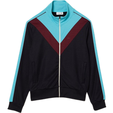 Lacoste XL Jackets Lacoste Men's Colorblock Ripstop Piqué Zip Up Sweatshirt - Navy Blue/Blue/Bordeaux