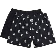 Psycho Bunny Men Underwear Psycho Bunny Mens Woven Boxer 2-Pack - Black