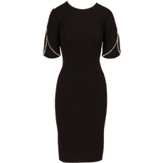 Adrianna Papell Crepe Midi Length Sheath Dress - Black