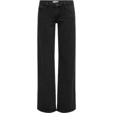 Only Juicy Low Waist Wide Leg Fit Jeans - Black/Washed Black