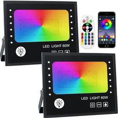 Timer Vägglampor OUSIDE RGB LED Black Väggarmatur 2st