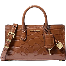 Michael Kors Scarlett Extra Small Crocodile Embossed Leather Crossbody Bag - Chestnut