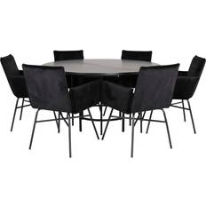 140.0 cm Ruokapöydät Kalisom Black Dining Table 140cm 7pcs