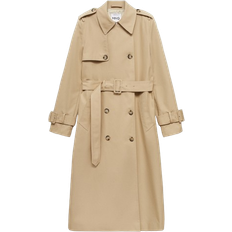 Mango Double Breasted Cotton Trench Coat - Medium Brown