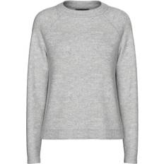 Pieces Juliana Knit Sweater - Light Grey Melange