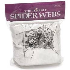 Shatchi Party Decorations oween Spider Web with 4 Spiders White 20-pack