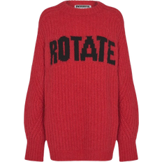 ROTATE Birger Christensen Tøj ROTATE Birger Christensen Knitted Logo Sweater - High Risk Red