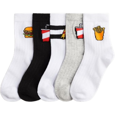 H&M Gerippte Socken 5er-pack - Weiss/Pommes Frites (1228529007)