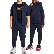 Boys Tracksuits Nike Little Kid's Sportswear Tech Fleece Full Zip Hoodie Set - Obsidian Heather (86L050-UU7)