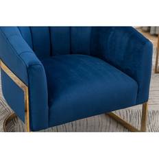 Velvet Armchairs Willa Arlo Romy Blue Armchair 30" 2