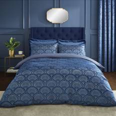 Catherine Lansfield Art Deco Pearl Duvet Cover Blue (260x220cm)
