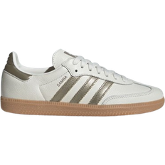 White - adidas Samba Trainers Adidas Samba OG - Off White/Cyber Metallic/Wonder Gold Met